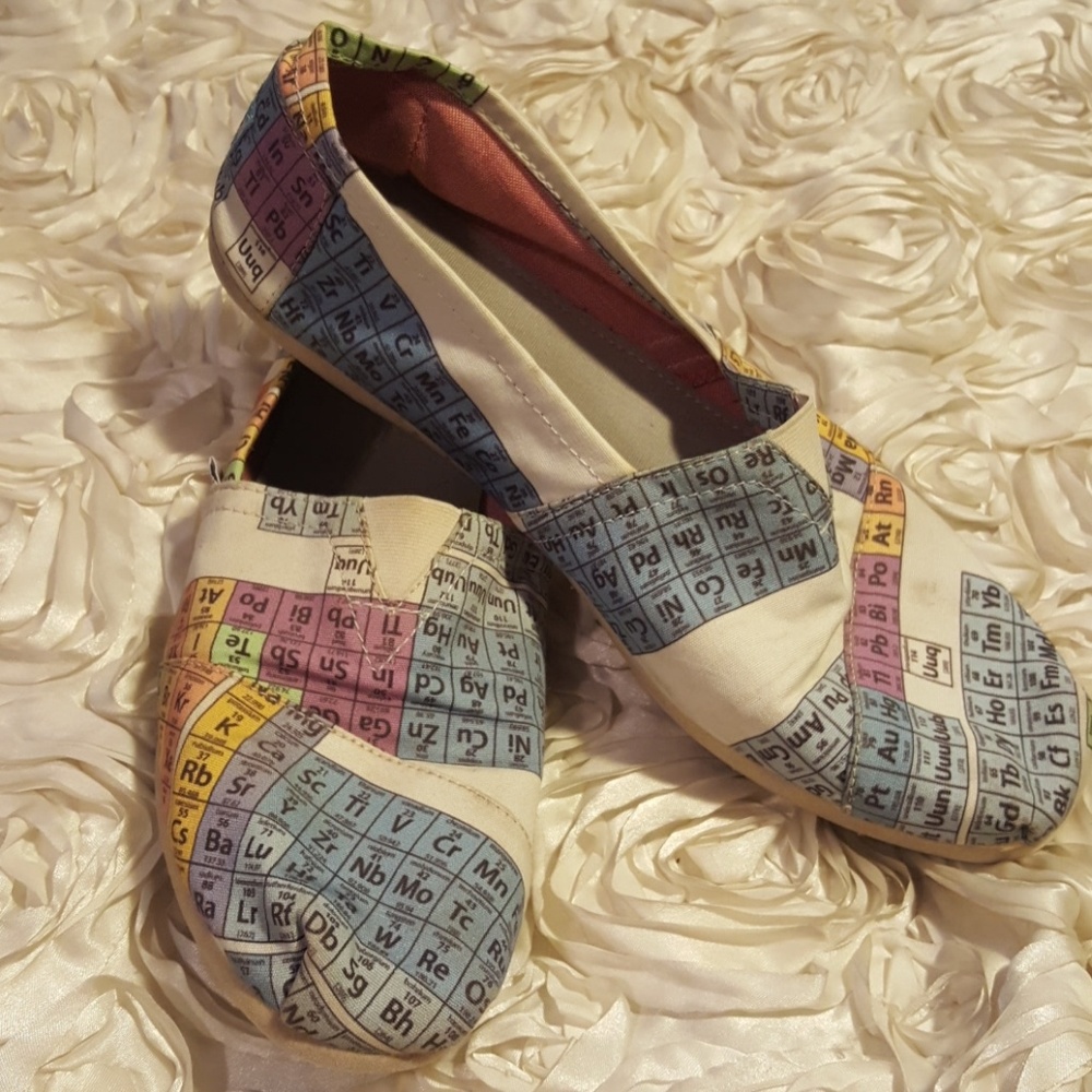 Toms Canvas Slip-on Shoes Table of Elements Sneakers Sz M12